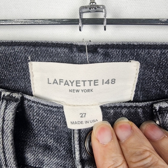 Lafayette 148 Midrise Black/Gray Straight Leg Jeans SIZE 27 - Picture 3 of 6